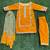 Mustard yellow embroidered velvet kurti set