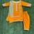 Mustard yellow embroidered velvet kurti set