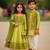 Lime green embroidered silk lehenga set