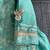 Aqua blue embroidered chanderi kurti set
