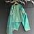 Aqua blue embroidered chanderi kurti set
