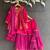 Hot pink woven brocade sharara set