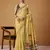 Mustard yellow jamdani cotton saree