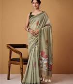 Green jamdani cotton saree