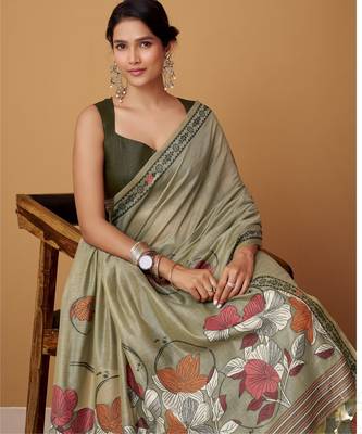 Green jamdani cotton saree 2