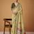 olive jamdani cotton saree
