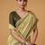 olive jamdani cotton saree