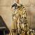 golden printed satin saree with blouse