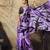 purple printed satin saree with blouse