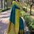 Teal blue woven art silk saree with  blouse