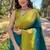 Teal blue woven art silk saree with  blouse