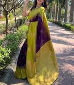 Wine purple woven art silk  saree with blouse