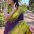 Wine purple woven art silk  saree with blouse