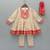 Beige printed cotton silk anarkali set