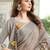 beige linen saree 