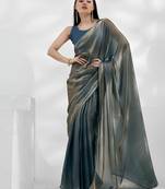 teal soft silk saree