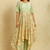 Green cotton floral long dress