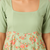 Green cotton floral long dress
