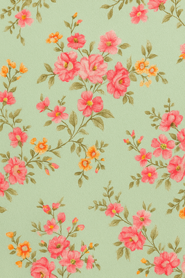 Green cotton floral long dress 3