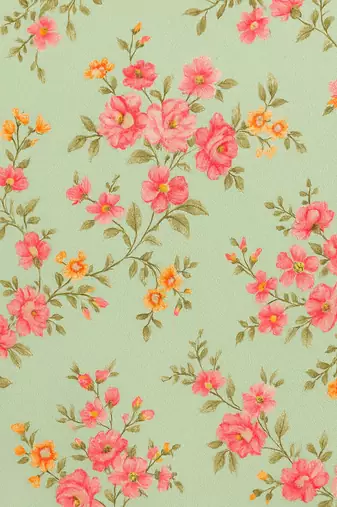 Green cotton floral long dress