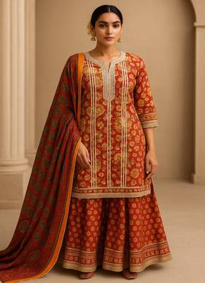 Cotton floral gota sharara set 1