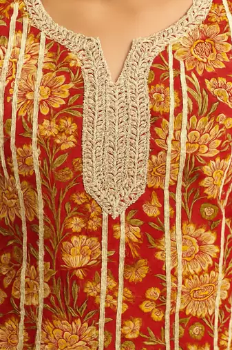 Cotton floral gota sharara set