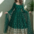 Green Chinon Silk blend Embroidered Sequin Anarkali suit