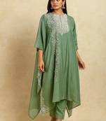 Cotton muslin embroidered suit set