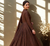 Brown Chinon Silk blend Embroidered Sequin Anarkali suit