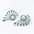 Magan Pearls & Jewels Green Stone and Pearl Stud Earrings with American Diamonds, Elegant Fan Design for Wedding