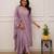 Onion pink viscose chanderi kurta pant set with dupatta