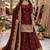 maroon silk embroidered lehenga choli