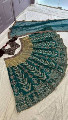 blue art silk embroidered lehenga choli 5