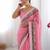 Peach Designer Fancy Embroidered Floral Border Saree
