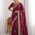 Maroon Designer Fancy Embroidered Paisley Border Saree