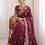 Maroon Designer Fancy Embroidered Paisley Border Saree