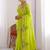 Lime Green Designer Fancy Floral Embroidered Saree