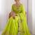 Lime Green Designer Fancy Floral Embroidered Saree