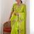 Lime Green Designer Fancy Floral Embroidered Saree