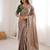 Brown Designer Fancy Embroidered Border Saree
