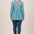 floral printed short kurti for women | cotton blend a-line tunic top
