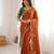 Orange Designer Fancy Embroidered Border Saree