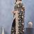 Black floral embroidered work designer net saree sari