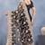 Black floral embroidered work designer net saree sari