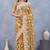 Mustard floral embroidered work designer net saree sari