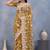 Mustard floral embroidered work designer net saree sari