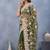 Green floral embroidered work designer net saree sari