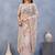White floral embroidered work designer net saree sari