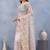 White floral embroidered work designer net saree sari