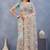 Sea green floral embroidered work designer net saree sari